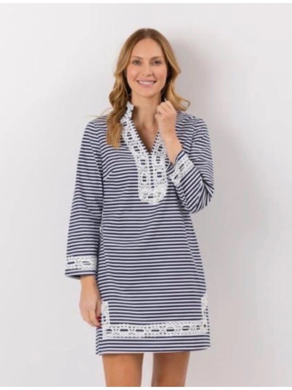 STS Stripe Long Sleeve Classic Tunic with Embroidery Sail To Sable